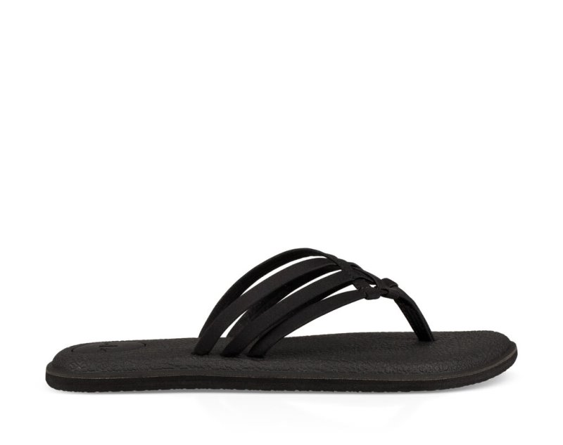 Sanuk Yoga Salty Women\'s Flip Flops Black | Canada 41BEX